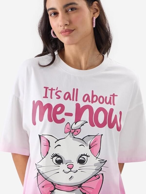 White Oversized T Shirts for Women T-Shirt Girls Cotton Casual - Image 3
