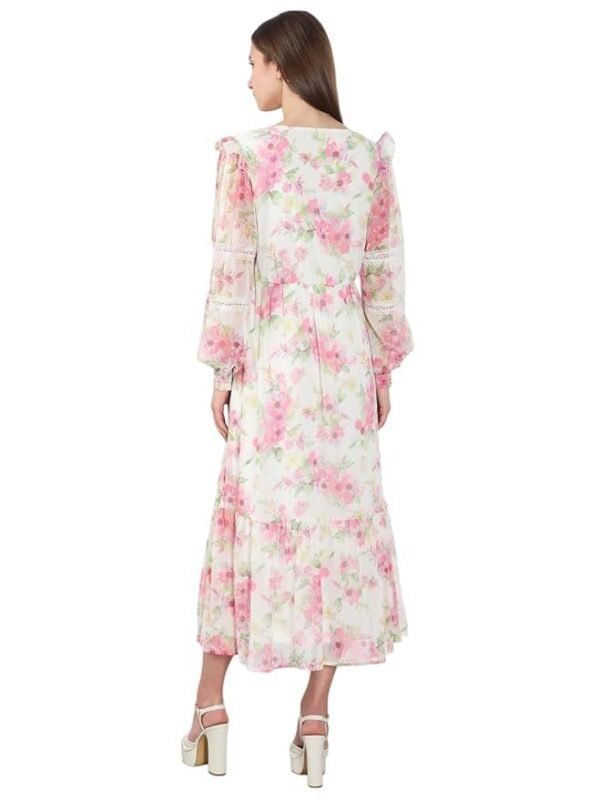 ERO MODA Women's Polyester Fit and Flare Maxi Dress - Image 5