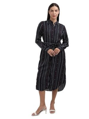 Hilfiger Women's Rayon Blend Shirt Knee-Length Casual Dress