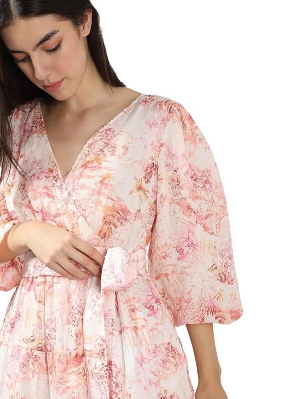 VERO MODA Floral Print Bishop Sleeve Layered Fit & Flare Maxi Dress - Image 3