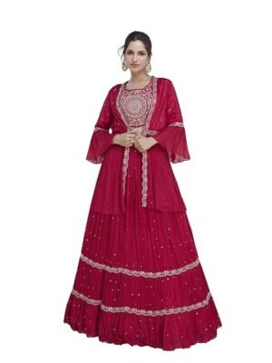 Miss Ethnik Elegant Pink Embroidered Lehenga Choli Set