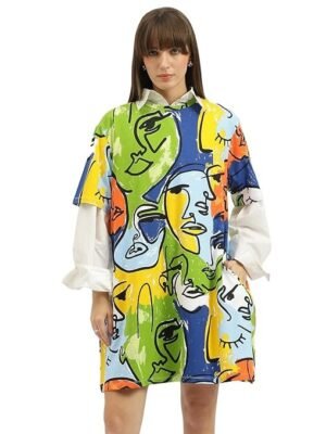 United Colors of Benetton Round Neck Printed Dress