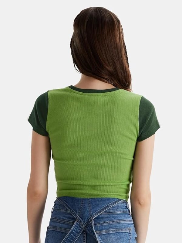 Womens and Girls Regular fit Graphic Printed Half Sleeve Cotton Multicolored Women Cropped Tops - Image 4