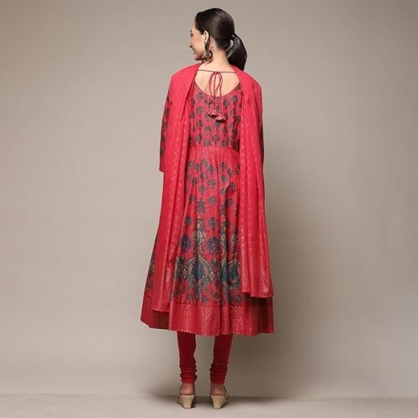 BIBA Women Cotton Anarkali Kurta Churidar Suit Set - Image 5