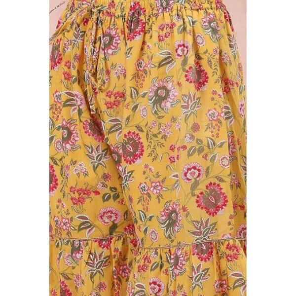 Rangriti Women Polyester Printed Yellow Suit Set - Image 2